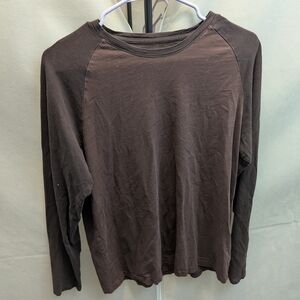 H&M Women's Two Tone Brown Long Sleeve Tee